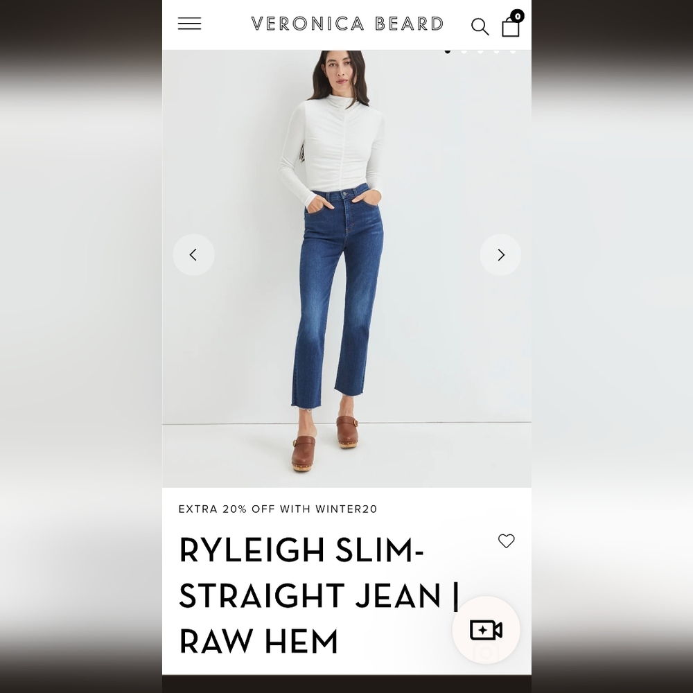 NWT Veronica Beard Ryleigh high rise slim straight denim